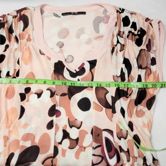 Sleeveless Casual Light Pink And Brown Polka Dot Tunic Blouse Top Size XL - Picture 6 of 9